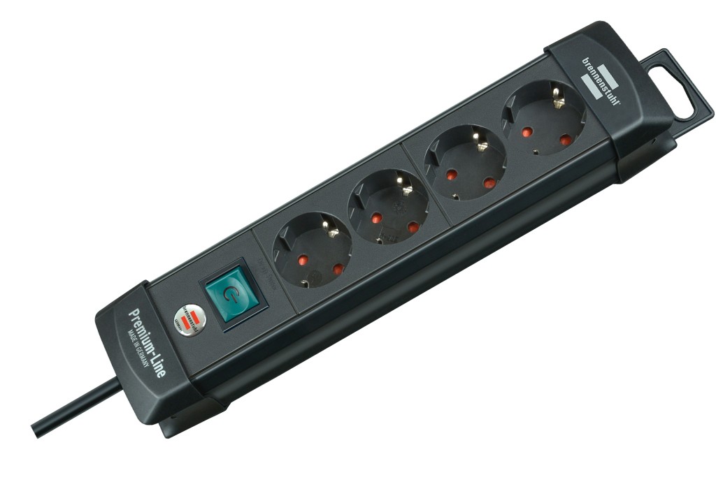 BASE ENCHUFE 4+1INT.NEGRO PREMIUM